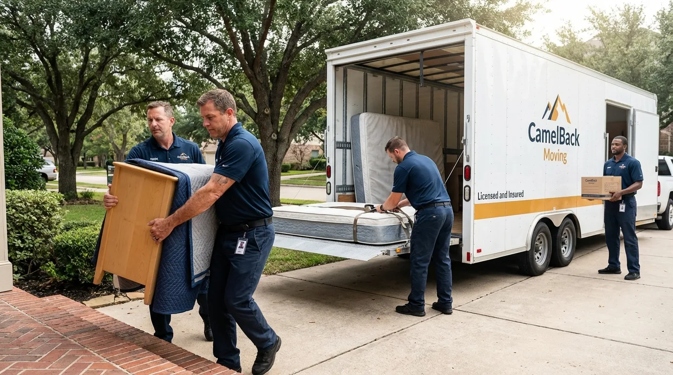 Crew loading residential truck for cross-state move from Weston, WV